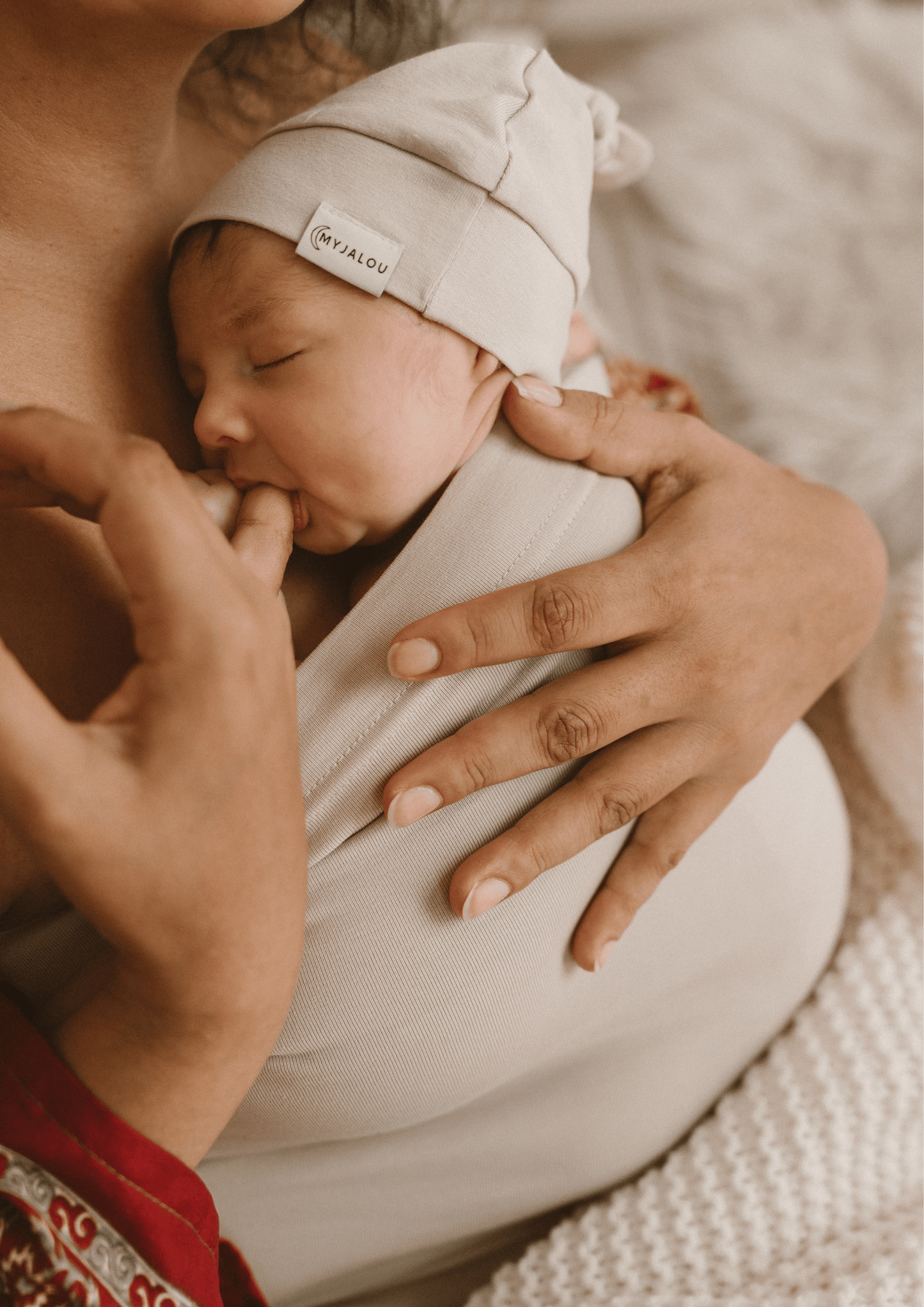 Newborn hat - top knot - Dark Mauve