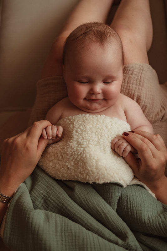 Cotton Teddy blanket - Dusty Mint