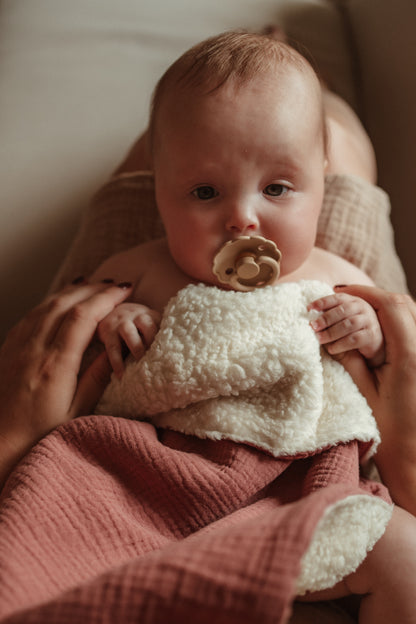 Cotton Teddy blanket - Dusty Pink