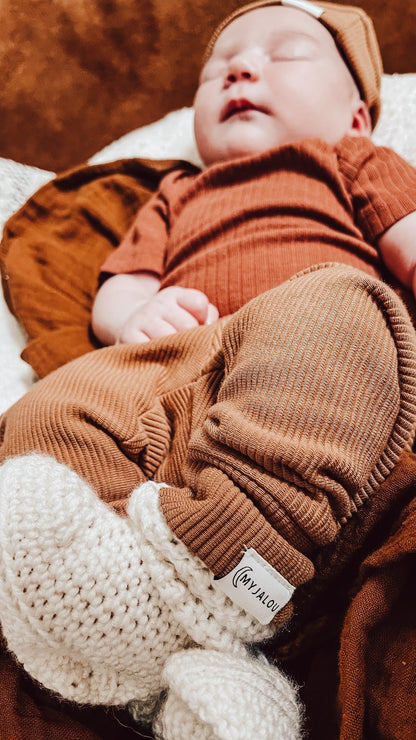 Newborn pants - Rib Camel